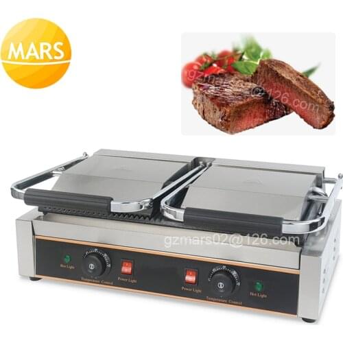 Commercial Electric Sandwich Making machine Non-Stick Plates Panini Toaster Baking Oven Paninis BBQ Steak Grill