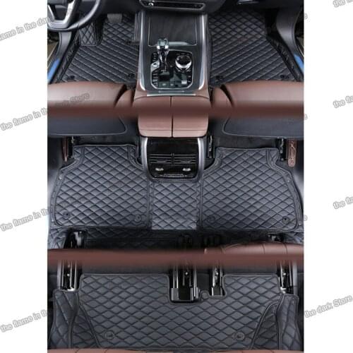 Leather car floor mats for bmw X7 2019 2020 2021 2022 6 7 seats carpet interior styling auto accessories cover luxury sport g07
