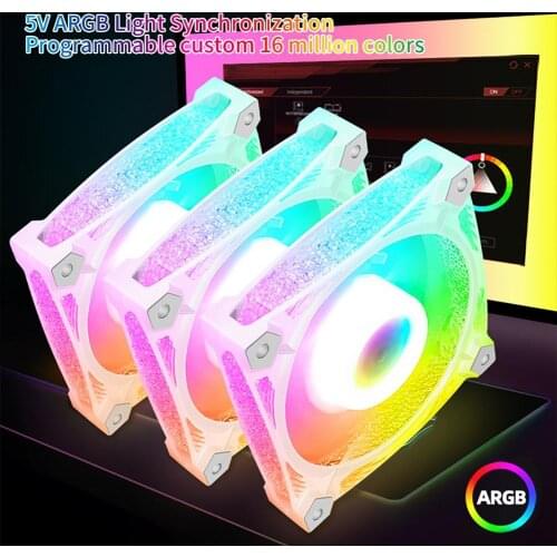 COOLMOON Case Fan Quite Remote Control 12cm RGB Lights PC Cooling Fan for Home