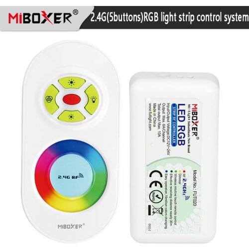 Miboxer FUT020 DC12-24V 2.4GHz CCT RGB LED strip controller with RF remote control Max10A for 5050 3528 2835 LED strip