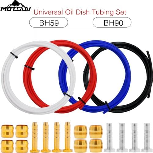 MOTSUV Bicycle Hydraulic Disc Brake Universal Oil Tube Set BH59 BH90 Pressing Ring T Needle Copper MTB Bike Brake Line Connector
