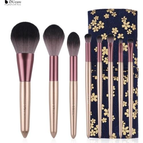 DUcare Premium Professional 8pcs Makeup Brushes Set Powder Foundation Goat hair Eyeshadow Blending Beauty Make up Brush With Bag