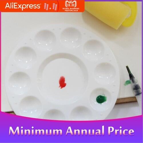 None Round Plastic Tray Palette Color Mixer Painting Supplies