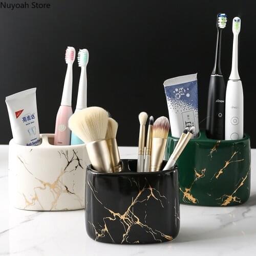 Nordic Creative Toothpaste Shelf Multifunctional Toothbrush Holder Household Light Luxury Toothbrush Cup Bathroom Decoration