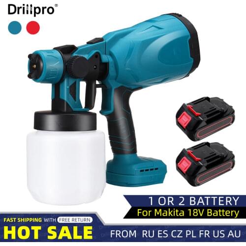 Drillpro 800ML Cordless Electric Spray Gun Household Disinfection Sterilization Portable Paint Sprayer For Makita 18V Battery