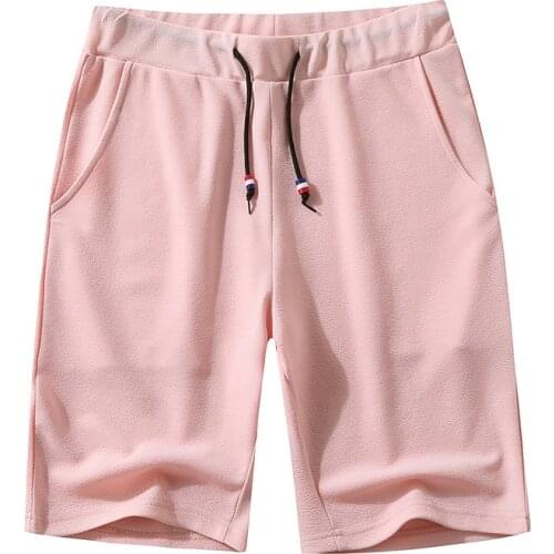 HOT Summer Mens shorts Casual Loose Cropped Trousers Sports Shorts Loose Knit Straight Casual Pants Cotton Short Pants New