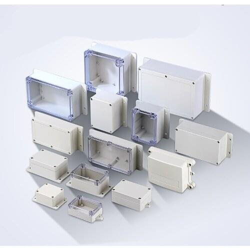 Junction Wire Box with Fixed Ear ABS Plastic IP65 Waterproof PC Board Meter Boxes Sealed Electrical Enclosure Case