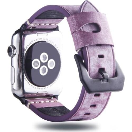 Genuine Leather strap for Apple watch bands series 5 4 3 2 1 44mm 40mm iWatch band 38mm 42mm bracelet wrist