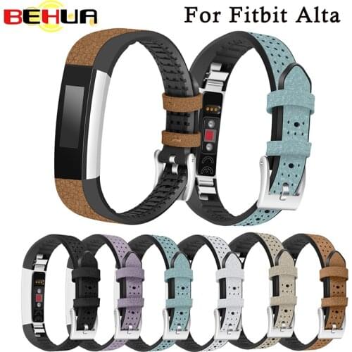 Luxury Genuine Leather + TPU Watch Band Strap Bracelet For Fitbit Alta/ Alta hr Watchband Replacement High Quality Watchbands