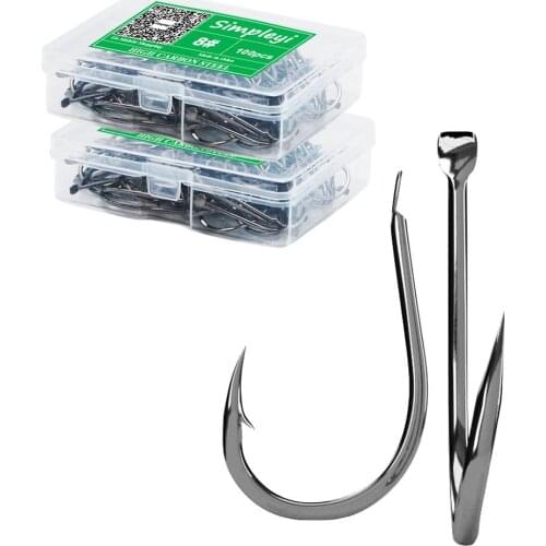 100pcs/1box Fishing Hooks Set High Carbon Steel Single Fishhook Fly Fishing Jip Barbed Carp Hooks Sea Tackle Accessories Tool