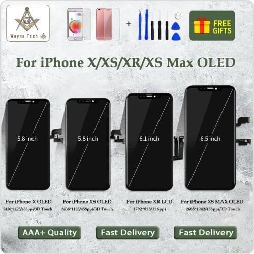 Pantalla Touch Screen OLED For iPhone X XR XS XS MAX Display Digitizer Assembly LCD Display Grade AAA Quality Free Shipping