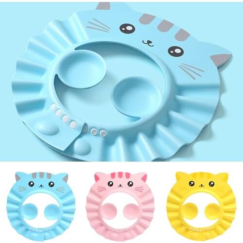 Shower Cap Adjustable Hair Wash Hat For Newborn Infant Ear Protection Children Kids Shampoo Shield Bath Head Cover