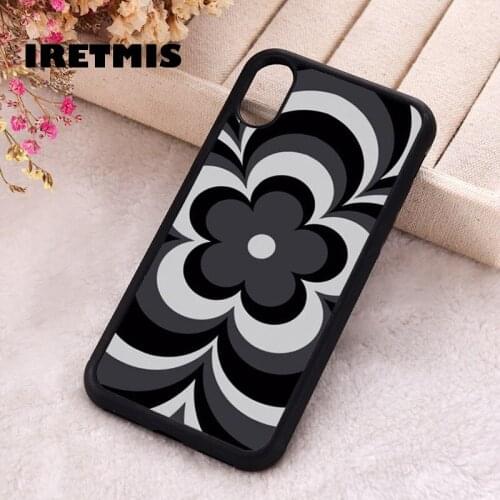 Iretmis 5 5S SE 2020 Phone Cover Case for iPhone 6 6S 7 8 Plus X Xs XR 11 12 Mini Pro Max Silicone Black green flower trance
