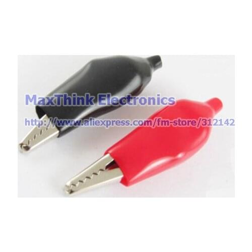 Battery Clamp Test Probe Alligator Clip W/Boot Large Size 45mm Black & Red, ,20pcs , Free Shipping
