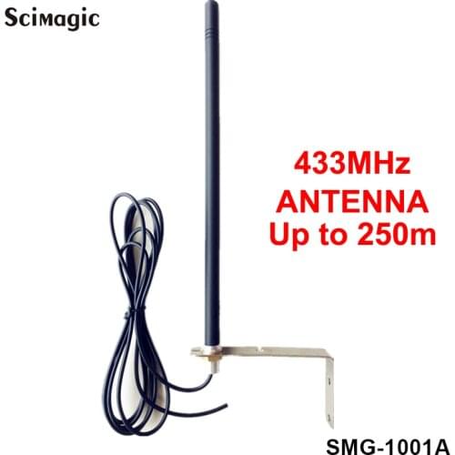 Up to 250m Outdoor Antena 433MHz Garage Gate Remote Control Radio Signal Booster Wireless Repeater 433.92 MHz RG174 2m Cable