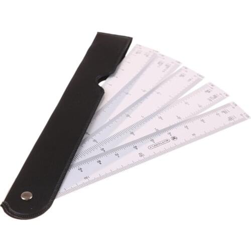 Fan Shape Scale Ruler With 5 Blades For Engineering Architects Multifunctional Multiscale 5 Sizes Foldable Rulers