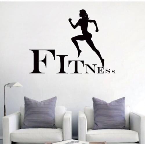 Running Sport Wall Sticker Jogging Fitness Gym Vinyl Wall Decal Fitness Step Cool Art Mural Decoration Wallpaper Poster