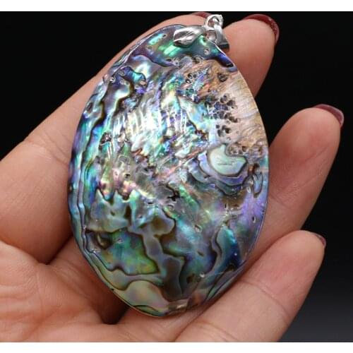 Natural Shell Vintage Pendant Reiki Heal Abalone for Charms Jewelry Making DIY Pendant Necklace for Women 40x58mm
