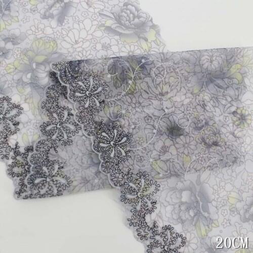 3Yards Embroidered Lace Trim Mesh Tulle Sewing DIY Handmade Craft Garment Sewing Bra Underwear Clothing Accessories 20cm Wide