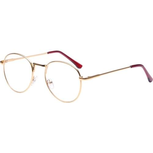 Women Men Fashion Metal Frame Eyeglasses Female Lens Optical Gpld Color Prescrition Glasses Oculos de grau 024