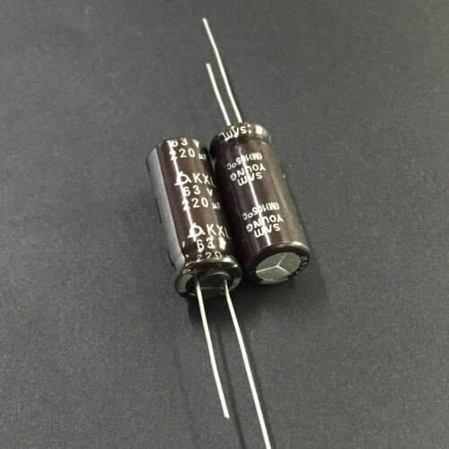 10pcs/100pcs 220uF 63V SAMYOUNG KXL series 10x25mm Low Impedance Long Life 63V220uF Aluminum Electrolytic Capacitor