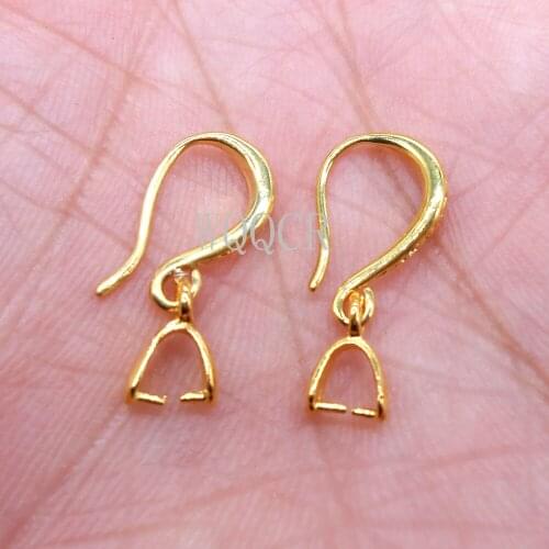 Boutique 18 K Gold Jewelry Accessories DIY Smooth Surface Hook Earrings Components for Women Jewelry Making Supplies 10 PCS