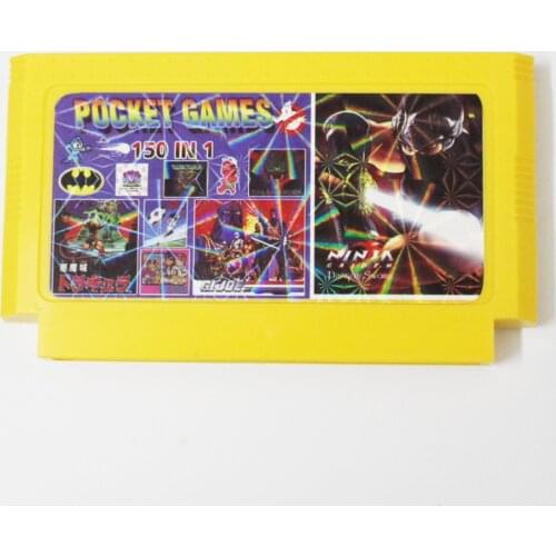 2020 New Arrival 150 In 1 No Repeated 60 Pins Game Card For 8 Bit D99 Game Player 10Pcs/Lot