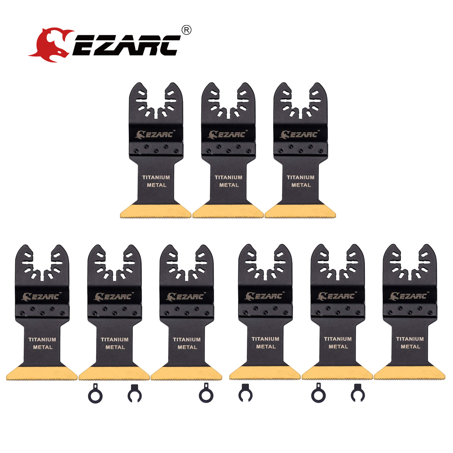 EZARC titanium oscillating blade saw blades 3Pc, oscillating tool accessory for multifunctional tool cutting wood, nails,plastic