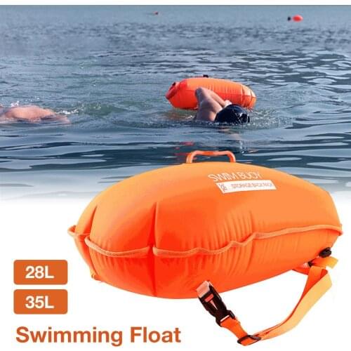 28 35L Safety Inflatable Life Saving Swim Buoy PVC Air Dry Bag Buoy Safety Float Double Airbag Swimming Inflatable Flotation Bag