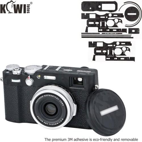 KIWIFOTOS Anti-Scratch Camera Body Cover Film Skin For Fujifilm X100V 3M Sticker With Spare Film Cameras Protection Shadow Black
