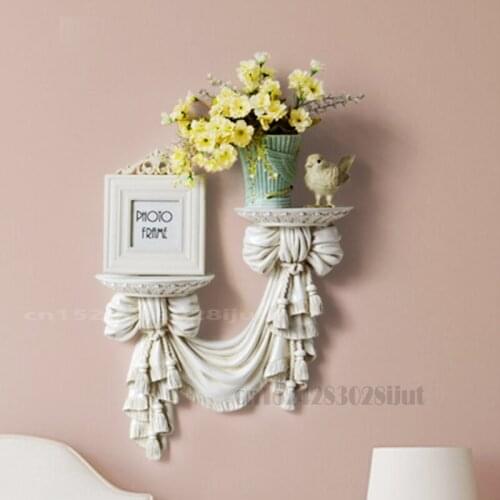 European Wall Mounted Storage Holders Racks Resin Home Wall Decor Wall Placement Plant Tray Creative 3D Storage Decoration Rack