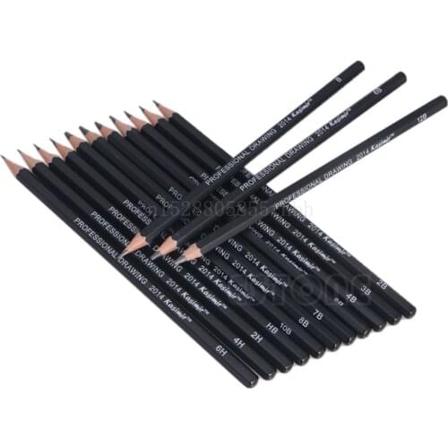 14Pcs Sketch Art Drawing Graphite Pencil 12B 10B 8B 7B 6B 5B 4B 3B 2B 1B 2H HB Stationery