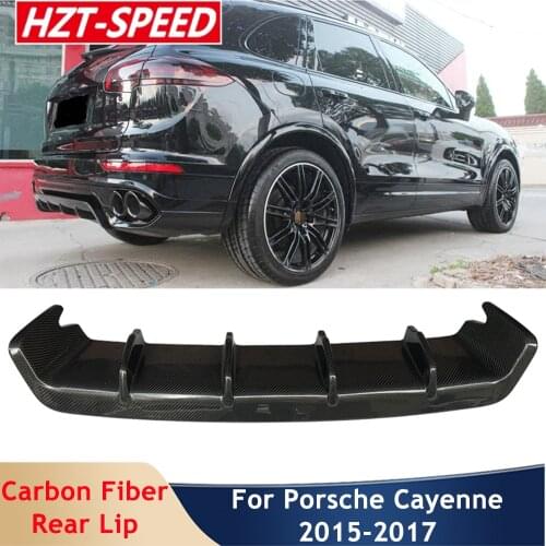 Rear Bumper Lip Carbon Fiber Shovel Spoiler Diffuser Small Car Body Kit For Porsche Cayenne 958 GTS 2015-2017 Modification