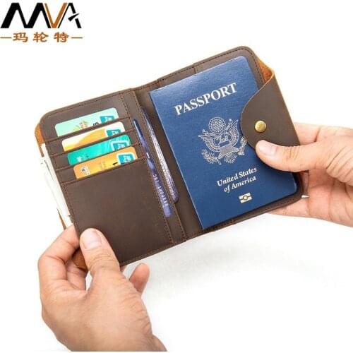 Wallets for Man Retro Short Rfid Antimagnetic Wallet Mens Leather ID Card Holder Crazy Horse Leather Wallet Clutch