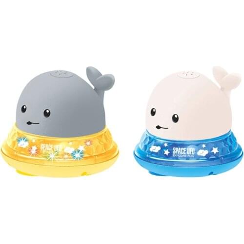 Cute Whale Electric Induction Sprinkler Spray Bath Toy with Music Light Summer Bathtub Water Play Gift
