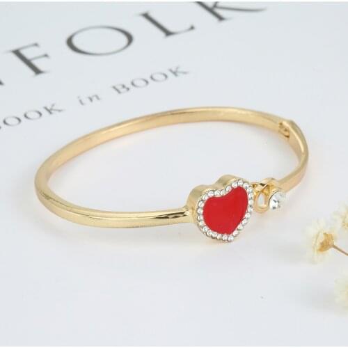 Trendy Bohemian Korean Style Adjustable Lucky Star Love Clover Bangles for Womenwith Rhinestone Gold Bracelet Jewelry