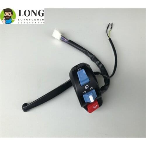 Motorcycle Switchs Universal Blue button Left Brake Lever Light Switch Control Fit Overtaking signal horn switch For GY6 50 80 c