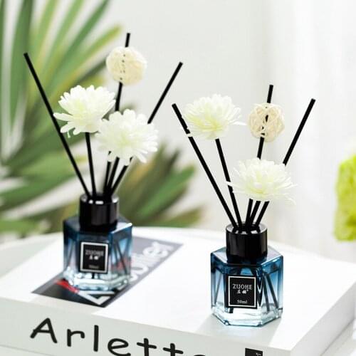 50ml Aroma Oil Diffuser Sets Hexagon Glass Bottle And Essential Oils With Natural Sticks For Home Living Room Decor Fresh Air