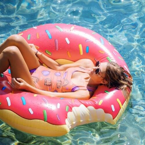Inflatable Swimming Ring Donut Pool Float for Adult Kids PVC Swimming Mattress Rubber Ring Swimming Pool Toys Water Seat