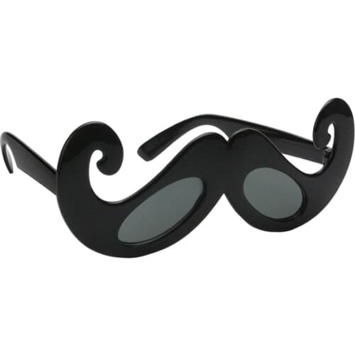 Black Novelty Moustache Eye Glasses Photo Props Party Groom Beard Sunglasses
