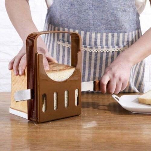 Toast Bread Slicer Plastic Foldable Loaf Cutter Rack Cutting Guide Slicing Tool Kitchen Accessories Practical Bread Cutter Loaf