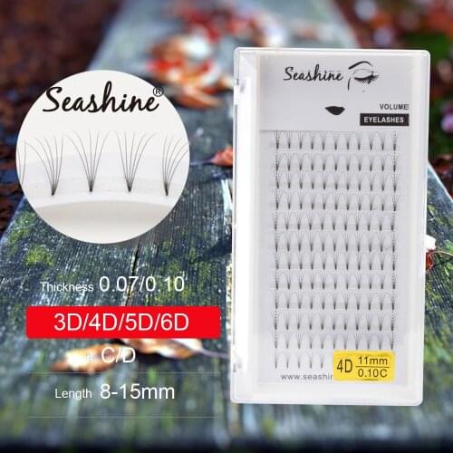 Seashine Volume Lashes 3D/4D/5D/6D eyelash extensions Short Stem Handmade Faux Mink Russian volume lashes premade Fans