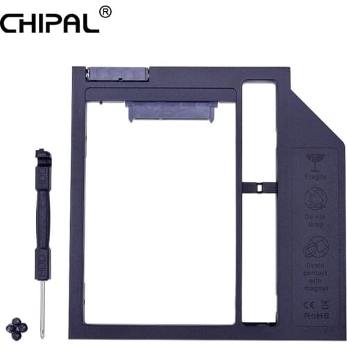CHIPAL Plastic Optibay 2nd HDD Caddy 9.5mm SATA 3.0 Hard Disk Drive Box Enclosure 2.5 SSD Case DVD Adapter 2TB For Laptop CD-ROM