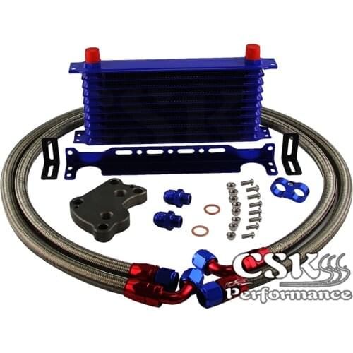 Fit For BMW Mini Cooper S R53 02-06 10Row Oil Cooler+Filter Adapter Kit