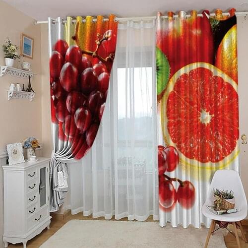 Custom fruit curtains 3D Window Curtains For Living Room windproof thickening blackout fabric