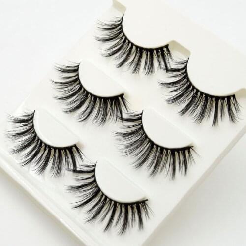 3pairs Lashes Visofree False Eyelashes Natural Multipack High Quality Handmade Eyelashes Feather Upper Lash Fashion Lashes 3D02