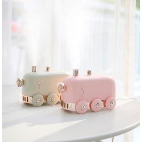 Retro Style 300ml Mini Train Humidifier Diffuser With Colourful LED Light Air Humidifier for Bedroom and Office, Auto Shut Off