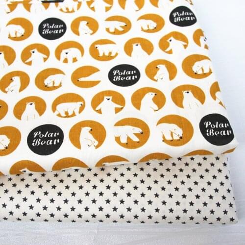 Yellow Polar Bear 100% cotton Twill Fabric,Patchwork Cloth,DIY Sewing Quilting Fat Quarters Material For Baby&Child