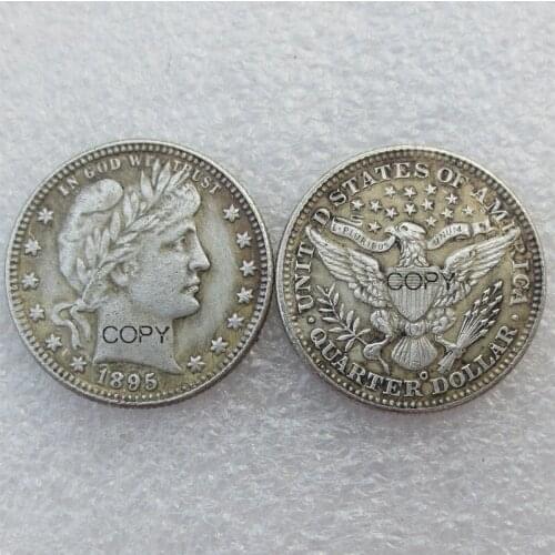 USA Barber Quarter Dollars 1895 Different Mint Silver Plated Copy Coin