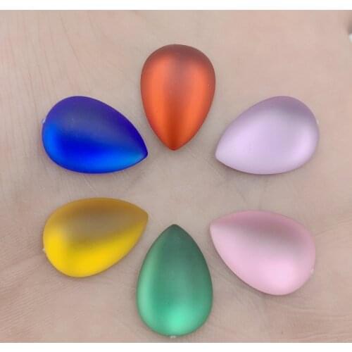 60pcs 13*18mm Crystal Resin Flatback Rhinestone Water drop Crystal Stones Non Hotfix Scrapbook Strass for wedding Crafts E52